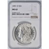 Image 4 : 1891-O Morgan Silver Dollar NGC MS62