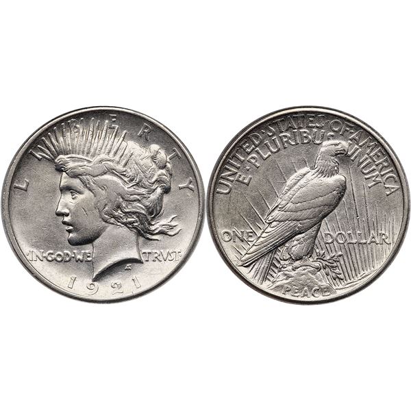 1921 High Relief Peace Silver Dollar NNC MS67