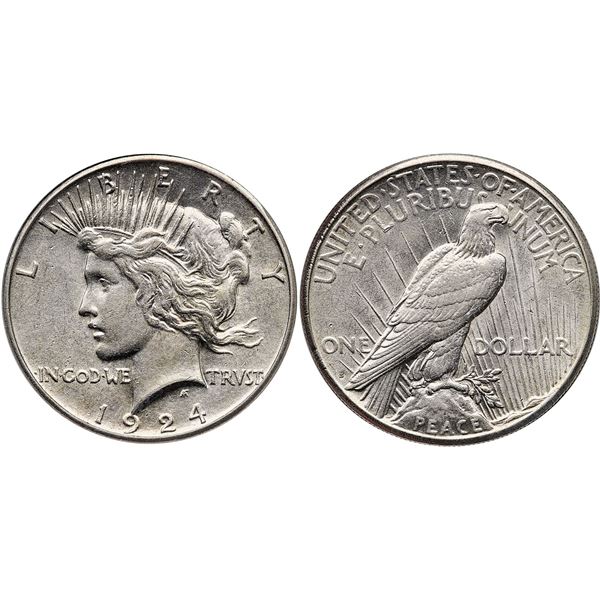 1924-S Peace Silver Dollar NNC MS65