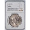 Image 4 : 1925 Peace Silver Dollar NGC MS65