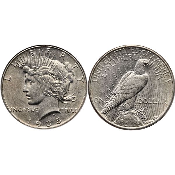 1935 Peace Silver Dollar NNC MS65