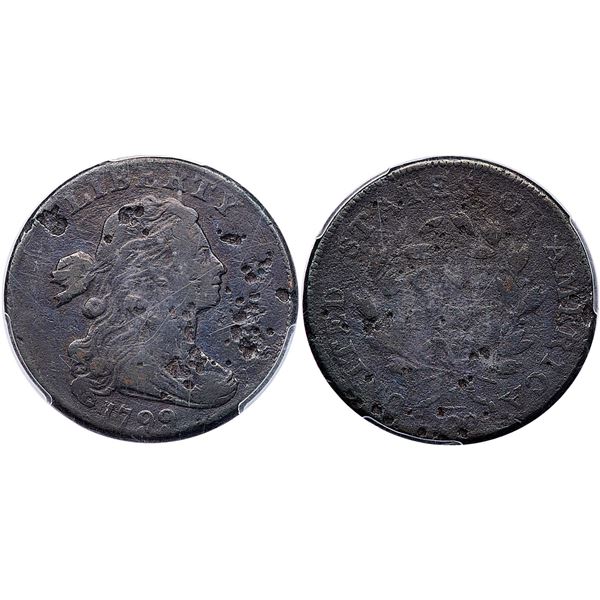 1799 S-189 R-2 PCGS F Details (Env. Damage)