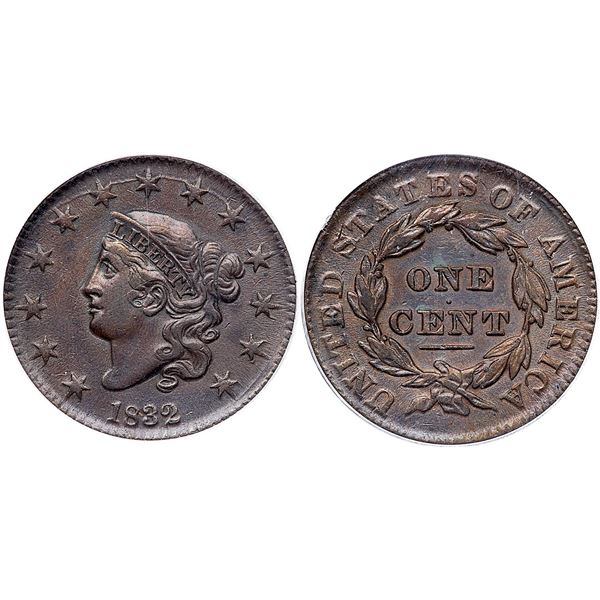 1832 N-2 R-3 Small Letters Rev PCGS AU50