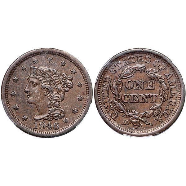 1846 N-11 R-1 Medium Date PCGS AU58 CAC