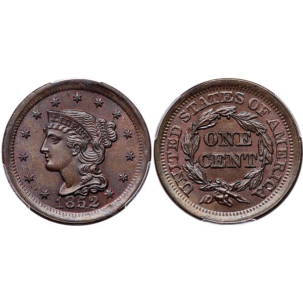 1852 N-16 R-1 PCGS MS66BN CAC