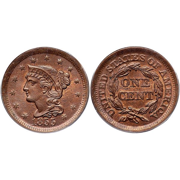 1855 N-8 R-3 Upright 55 PCGS MS64RB