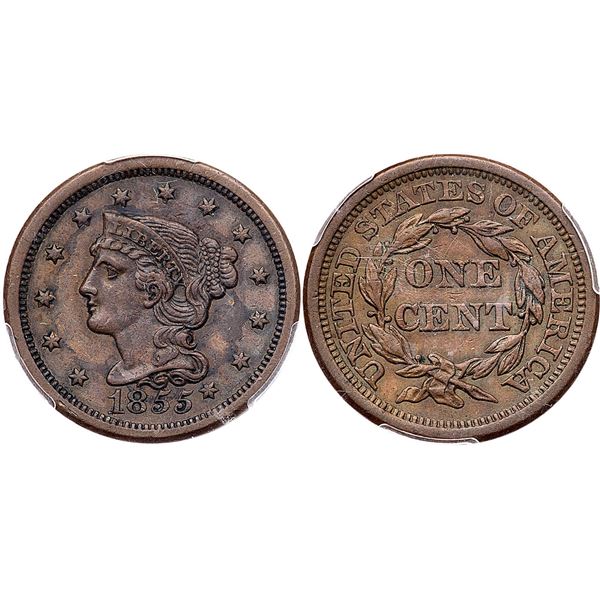 1855 N-9 R-1 Knob on Ear PCGS AU53