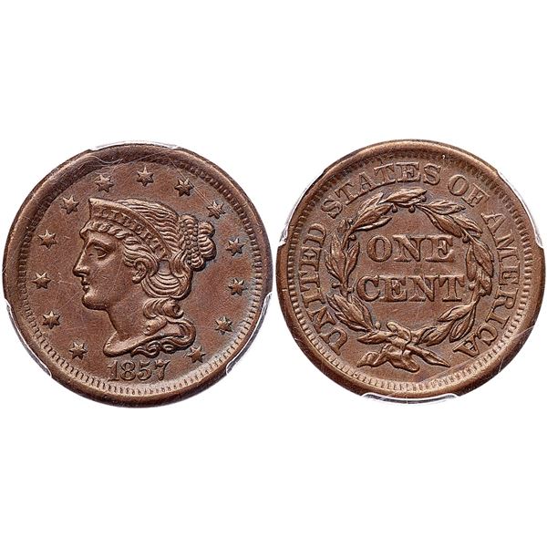 1857 N-4 R-1 Small Date PCGS MS62BN