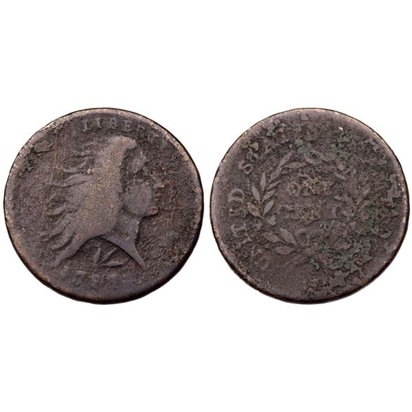 1793 S-11c R-4+ Lettered Edge Wreath Cent AG3