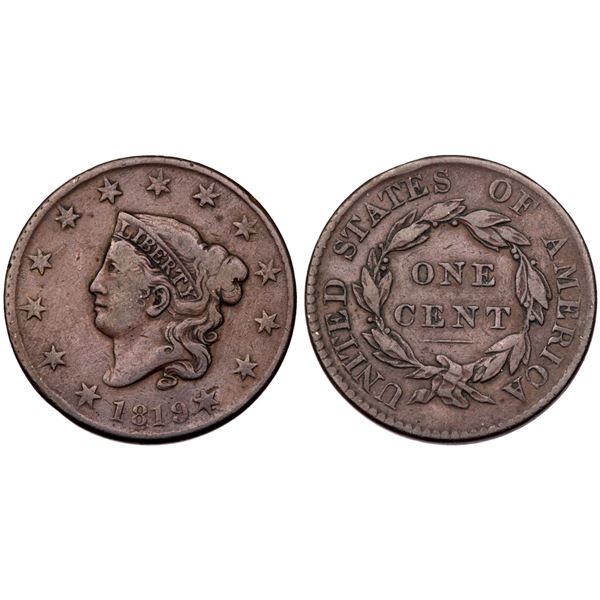 Pair of Matron Head Cents 1819 & 1824