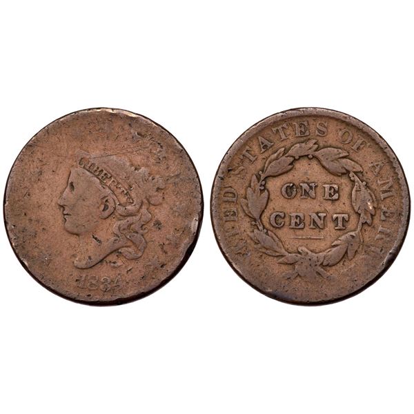 Pair of 1834 Matron Head Cents