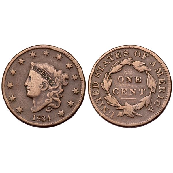 Trio of 1834 Matron Head Cents