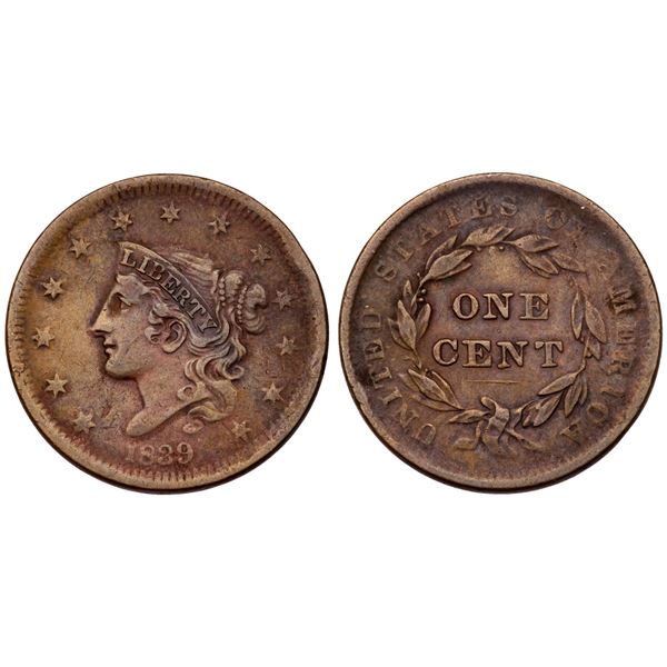 Group of 4 1839 Large Cents