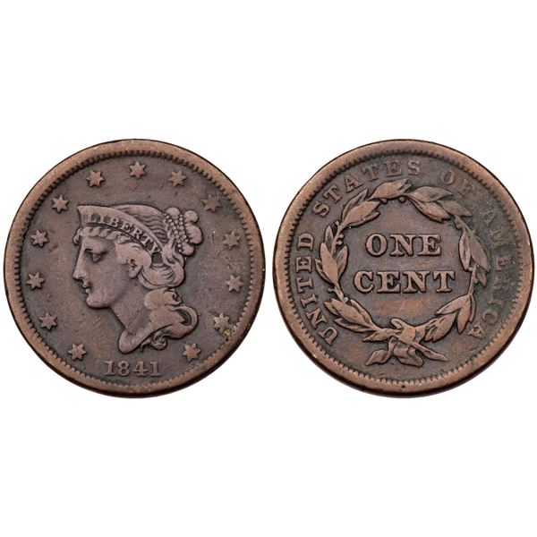 Trio of Braided Hair Cents 1841-1842