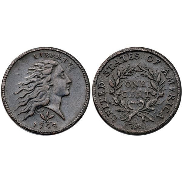 1793 S-9 Wreath Cent Electrotype COPY VF25