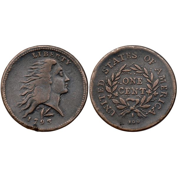 1793 S-11 Wreath Cent Electrotype COPY VG10