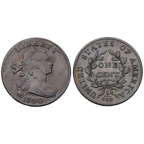 1800/179 S-192 R3 Overdate 180 over 179, Style II Hair VF20