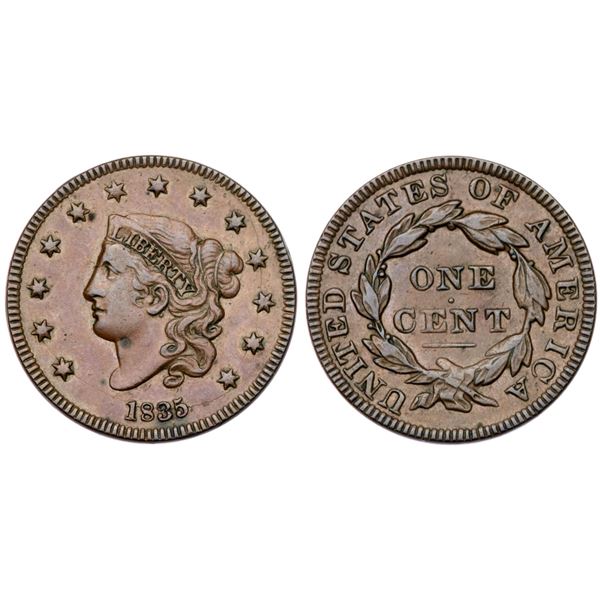 1835 N-12 R4 Small 8 & Stars VF25+