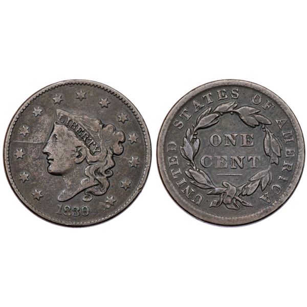 1839/6 N-1 R3+ Overdate 9 over 6 VG10