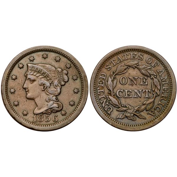 Pair of Cents, 1842 & 1856 grading VF25