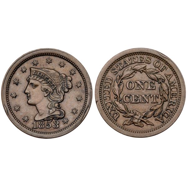 Pair of Cents, 1851 & 1853, grading EF40