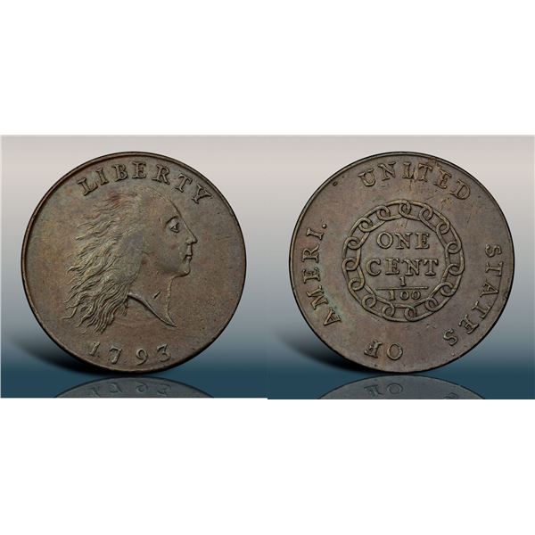 1793 S-1 R4 Chain AMERI. PCGS graded AU55
