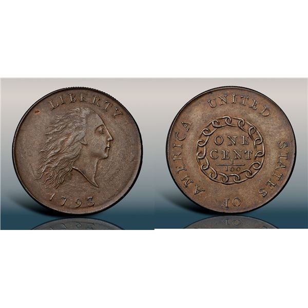 1793 S-2 R4+ Chain AMERICA PCGS graded MS63+