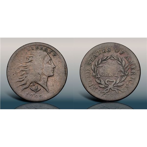 1793 S-10 R4 Wreath Cent VG7+