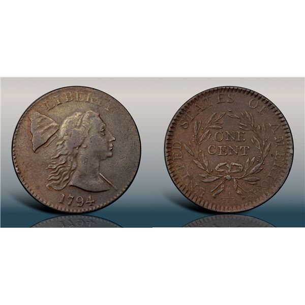 1794 S-19b R4 Head of 1793, Edge of 1794, PCGS graded XF45