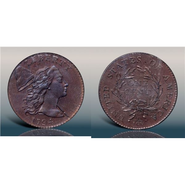 1794 S-22 R1 Head of 1794 PCGS graded MS61 Brown