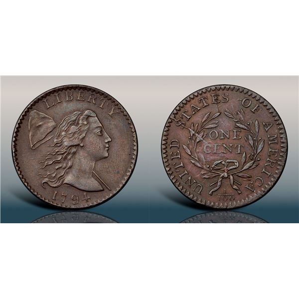 1794 S-26 R2 Head of 1794 PCGS graded AU55