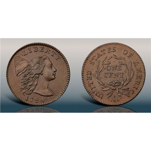 1794 S-28 R2 Head of 1794 PCGS graded AU58