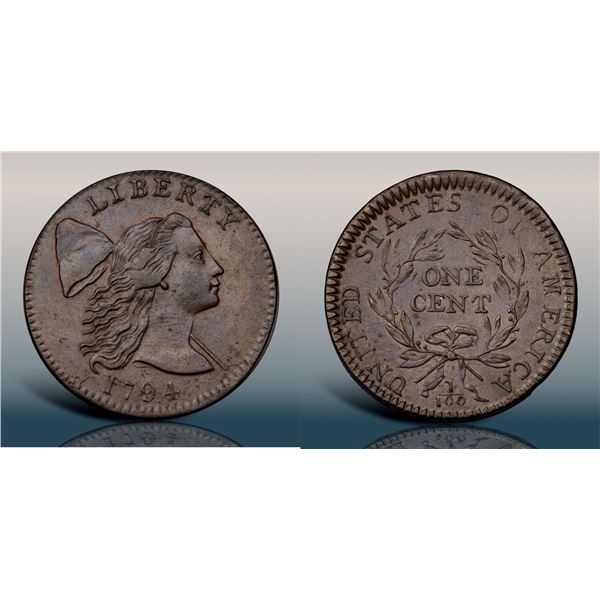 1794 S-29 R2 Head of 1794 PCGS graded AU58