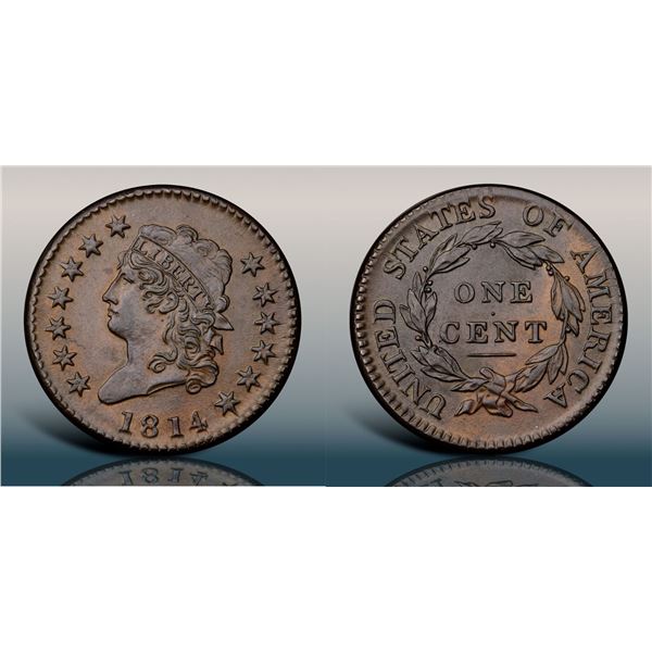 1814 S-294 R1 Crosslet 4 PCGS graded AU58