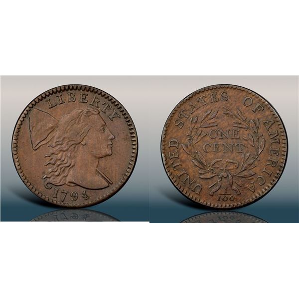1794 S-69 R3 Head of 1795 PCGS graded AU53