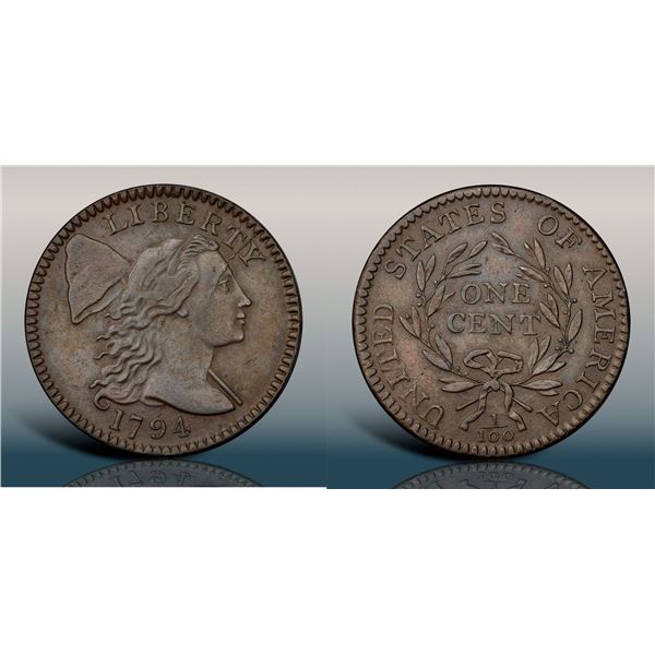 1794 S-70 R2 Head of 1795 PCGS graded AU55