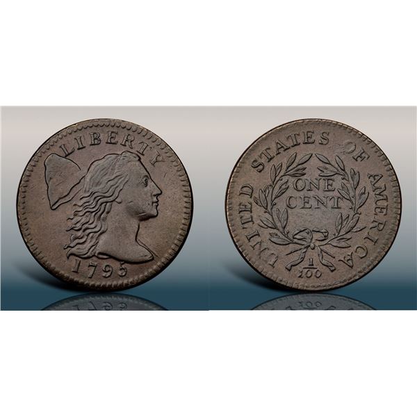 1795 S-76b R1 Plain Edge, Thin Planchet, PCGS graded AU55