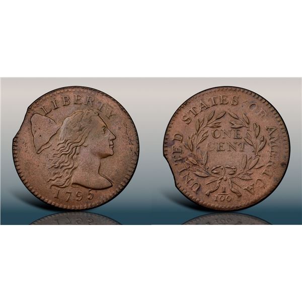 1795 S-76b R1 Plain Edge, Thin Planchet, PCGS AU Detail, Corrosion Removed