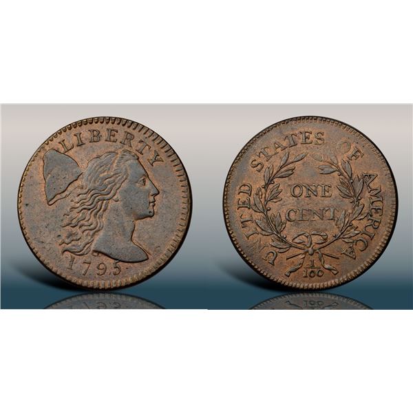 1795 S-77 R3 Plain Edge, Thin Planchet, PCGS graded AU55+