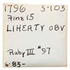 Image 4 : 1796 S-103 R4+ LIHERTY Obverse VG10
