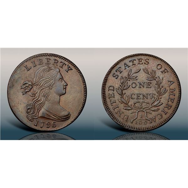 1796 S-105 R5- Draped Bust, Repunched 6, PCGS graded MS62+ Brown
