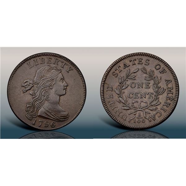 1796 S-117 R5+ Draped Bust PCGS graded MS61 Brown