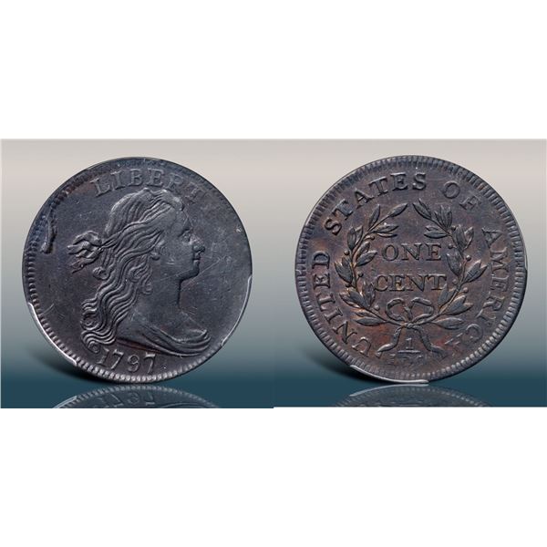 1797 S-131 R2 Stemless Wreath PCGS graded AU55
