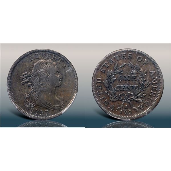 1797 S-133 R5 Stemless Wreath PCGS graded XF45, CAC Approved
