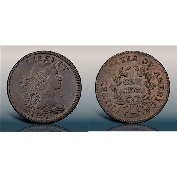 1797 S-134 R4 Small Fraction PCGS graded AU55