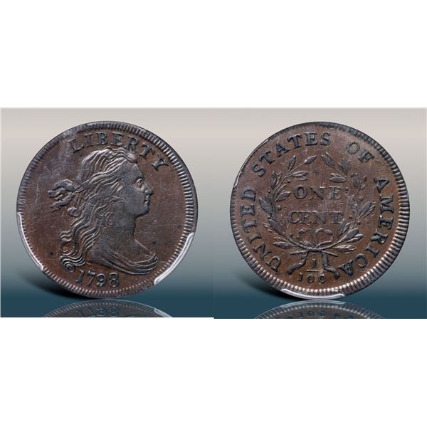 1798 S-145 R3 Style I Hair, Large 8 PCGS graded XF45, CAC Approved