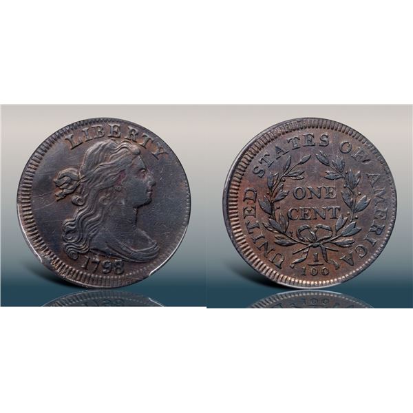 1798/7 S-151 R3 Overdate Small 8 over 7 PCGS graded AU50