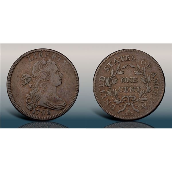 1798 S-156 R5+ Style I Hair, Reverse of 1796, PCGS graded VF35