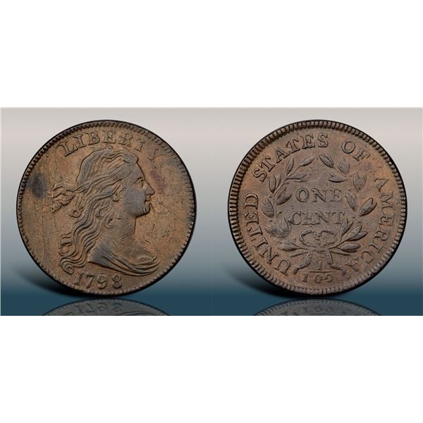 1798 S-159 R3 Style I Hair, Small 8, PCGS graded AU50