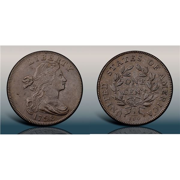 1798 S-161 R2 Style I Hair, Small 8, PCGS graded AU53